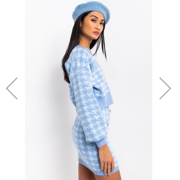 HIGH MAINTENANCE HOUNDSTOOTH CARDIGAN & SKIRT SET - Picture 2 of 9
